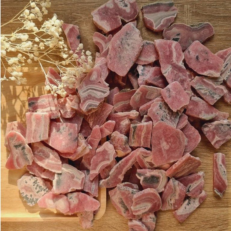 Đá thô Đá Đào Hoa (Rhodochrosite) - Đá thanh tẩy Tarot, Reiki, thiền định