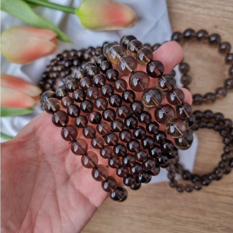 Vòng tay đá thạch anh Khói (Smoky Quartz Bracelet) hỗ trợ bảo vệ