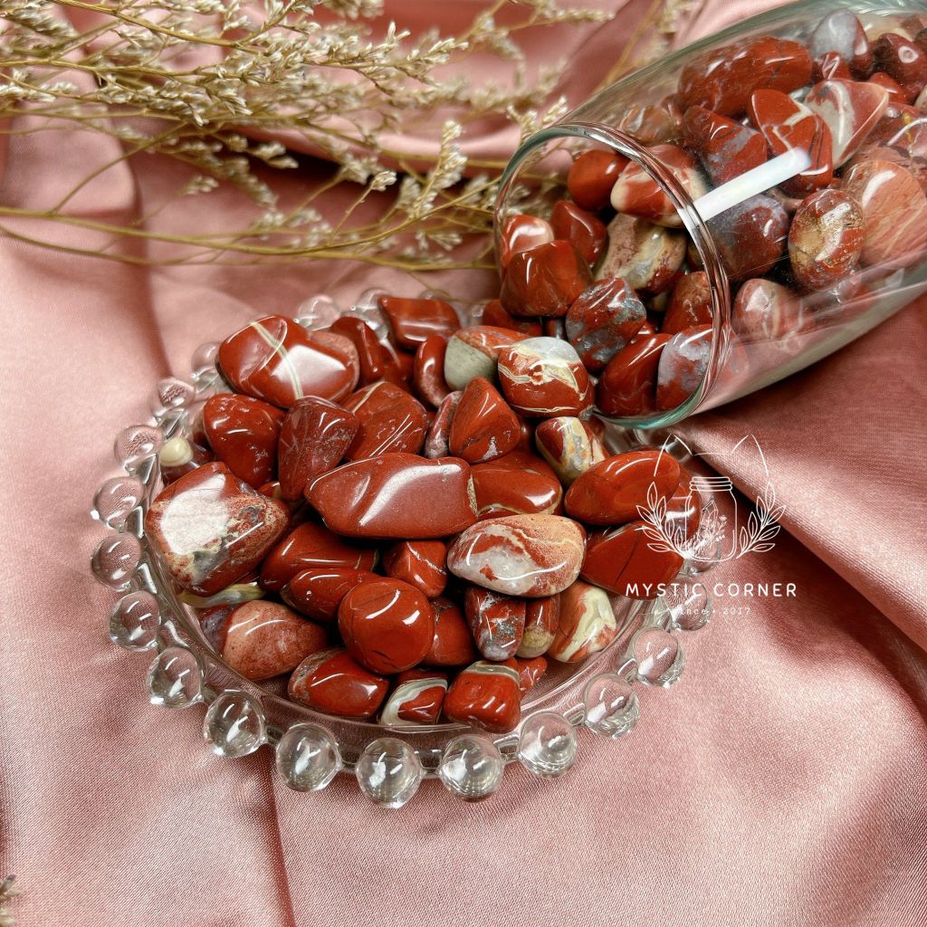 Vụn đá Red Jasper (ngoc bích đỏ), đá thanh tẩy bài Tarot, đá thạch anh, reiki, đá phong thuỷ
