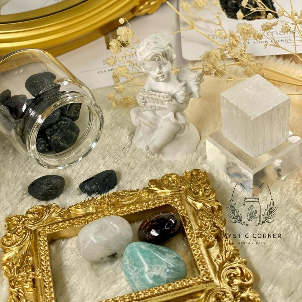 Set đá may mắn cho Cự Giải, đá thạch anh, đá thanh tẩy bài Tarot, đá phong thuỷ