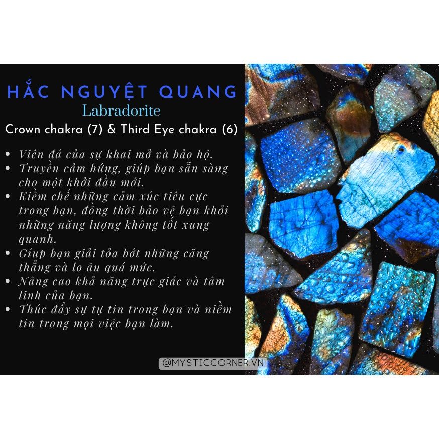 Tim đá Labradorite (Đá xà cừ - Hắc Nguyệt Quang) đá thanh tẩy Tarot, Reiki, đá thạch anh phong thủy