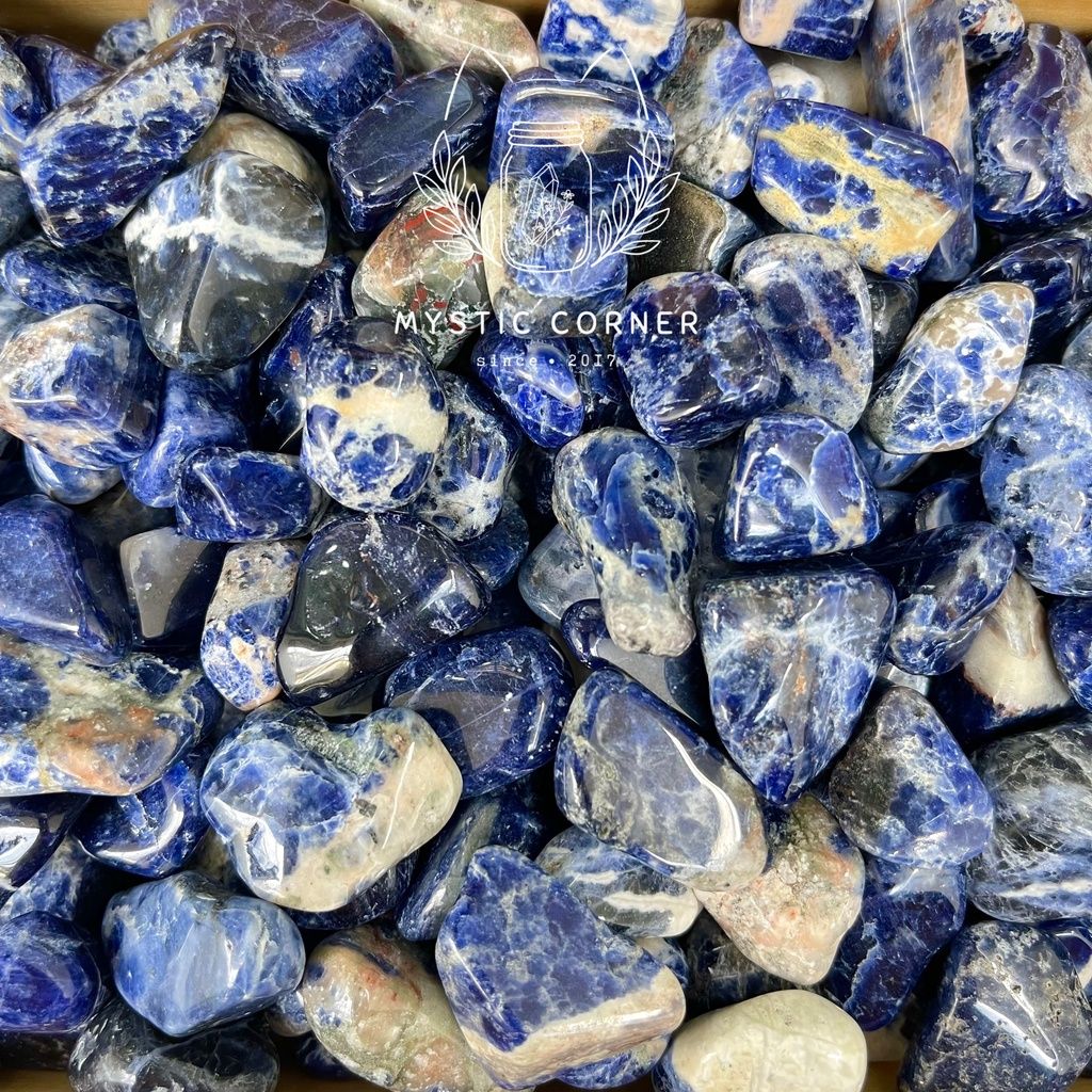 Đá thanh tẩy Sodalite tumbled xanh dương, đá thạch anh dùng trong Tarot, Reiki, phong thủy