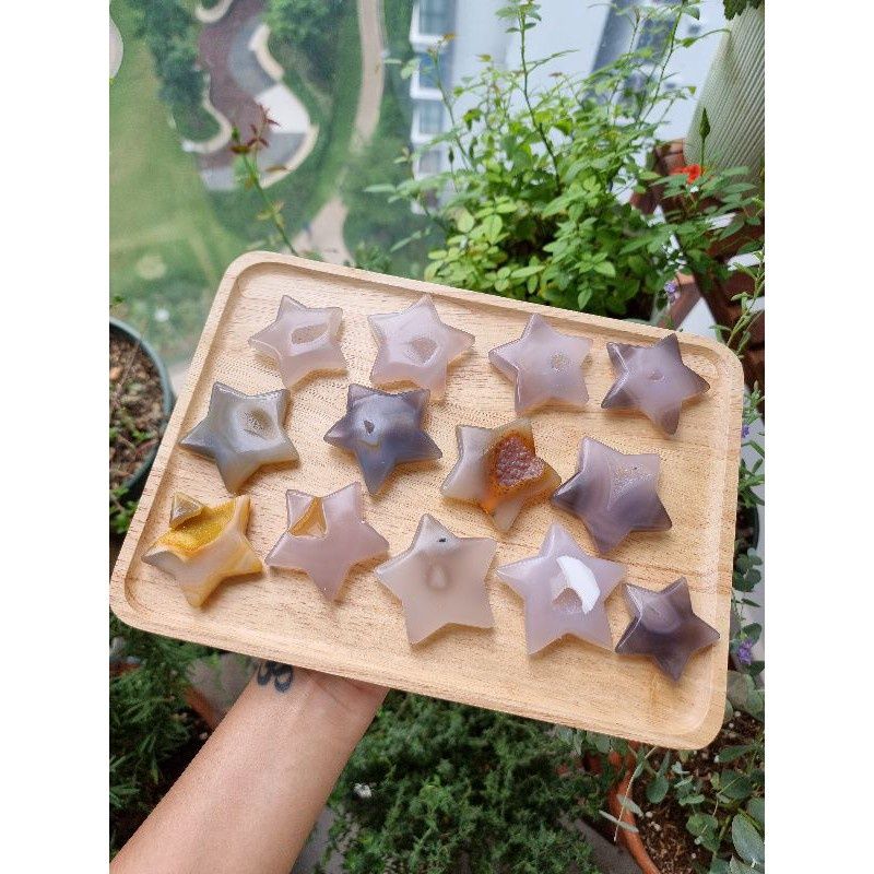 Ngôi sao đá mã não tự nhiên dùng trong Reiki, Tarot, năng lượng