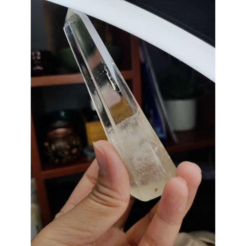 Trụ đá thạch anh Trắng (Clear Quartz) làm Grid, thanh tẩy trong Tarot, Reiki, thiền định, phong thủy