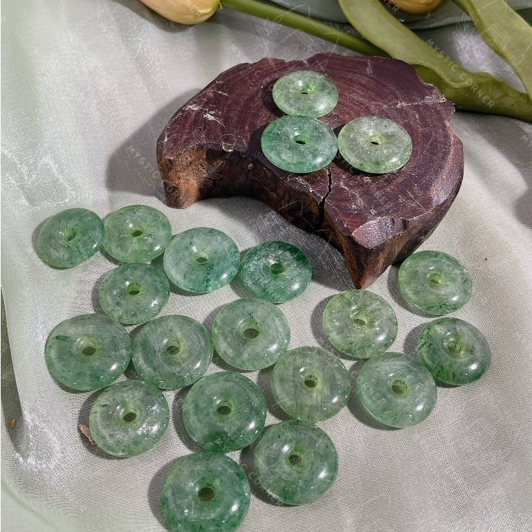Đồng điếu phong thuỷ đá Thạch anh Dâu Xanh (Green Strawberry Crystal Quartz)