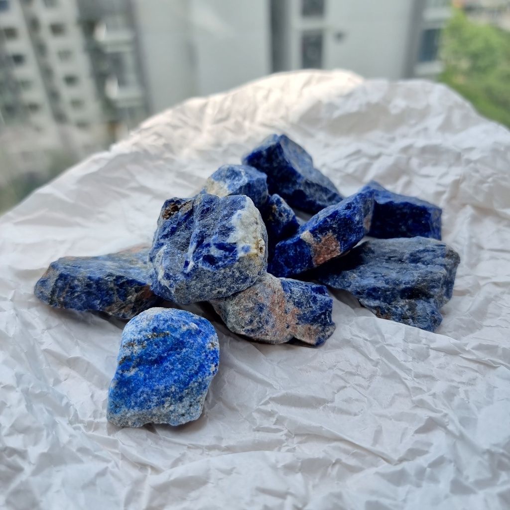 Đá thô thanh tẩy Sodalite xanh dương, đá thạch anh dùng trong Tarot, Reiki, phong thủy