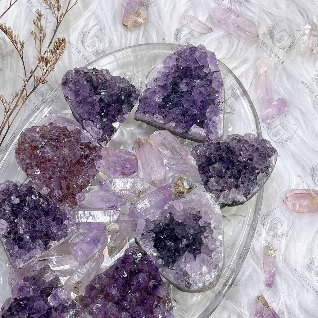 Hốc thạch anh tím mini (Amethyst cluster/geode)
