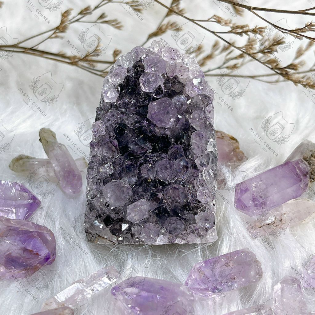 Hốc thạch anh tím mini (Amethyst cluster/geode)