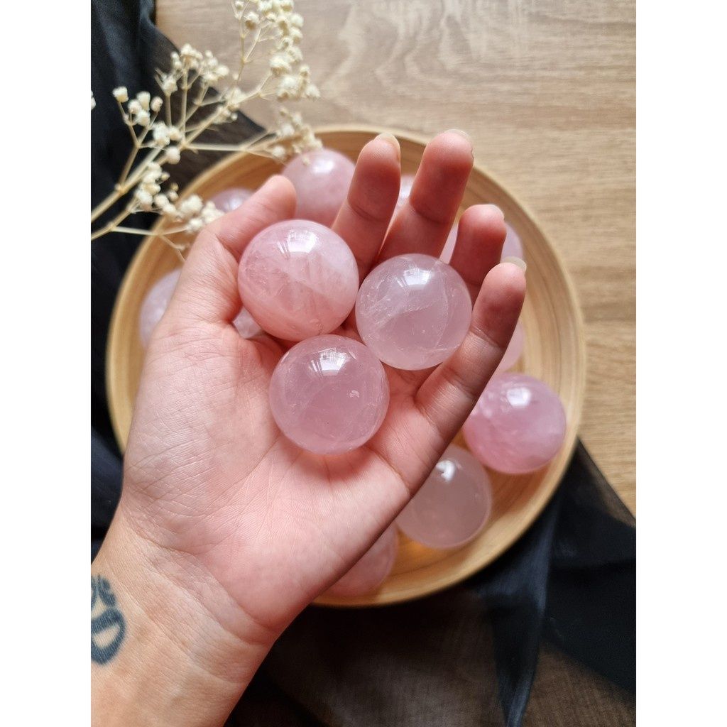 Cầu đá Thạch anh hồng (Rose Quartz) làm Grid, trụ thanh tẩy Tarot, Reiki, thiền định, đá phong thủy