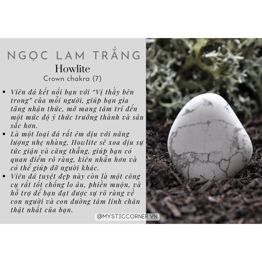 Trụ đá thanh tẩy Howlite trắng (đá Bạch Tùng)