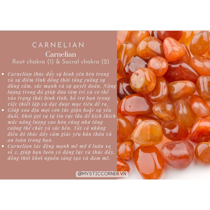 Viên đá thô mã não Carnelian (Carnelian Agate) đá thanh tẩy Tarot, Reiki, phong thủy, thiền định
