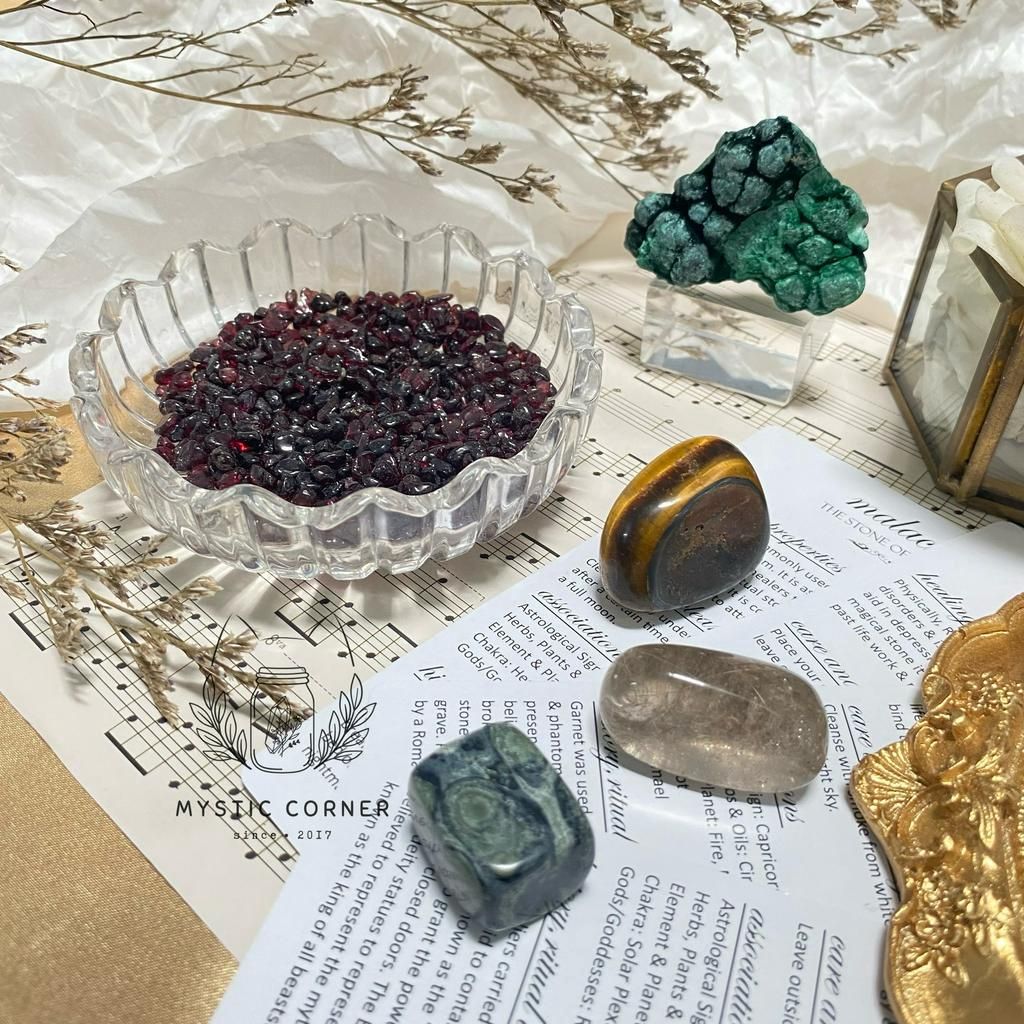 Set đá may mắn dành cho Ma Kết, đá thạch anh, đá thanh tẩy bài Tarot, đá phong thuỷ