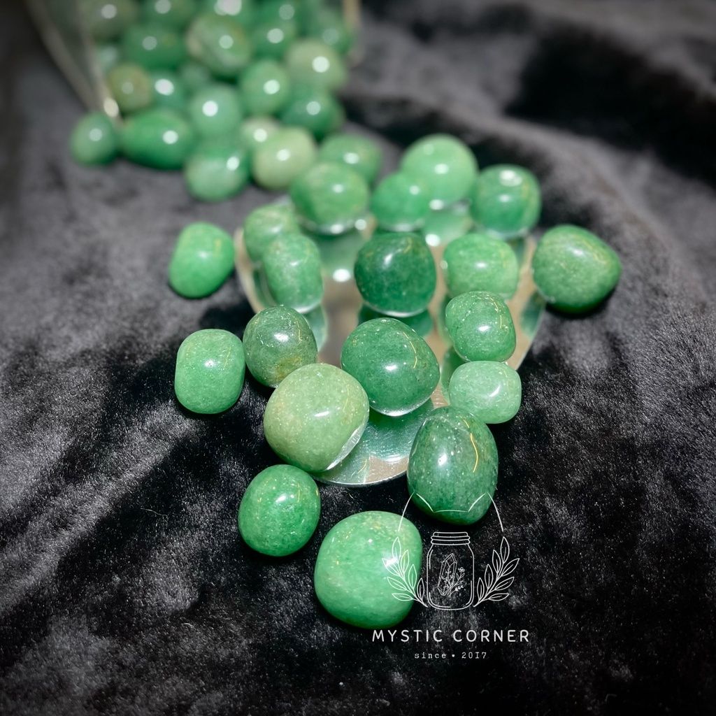 Tumbled đá thạch anh dâu xanh (Green Strawberry), đá thanh tẩy bài Tarot, đá phong thuỷ
