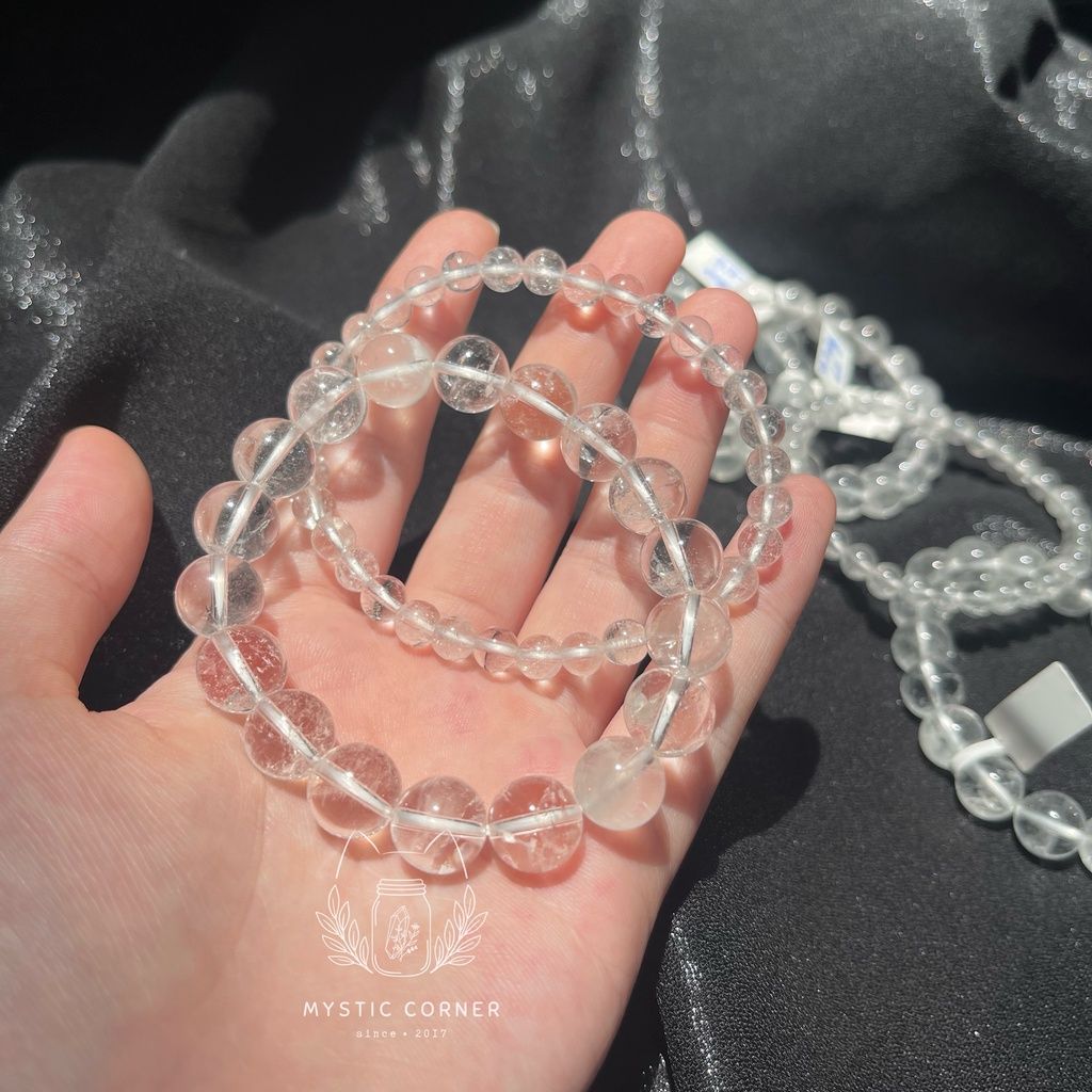 Vòng tay đá phong thuỷ Thạch Anh Trắng (Clear Quartz)
