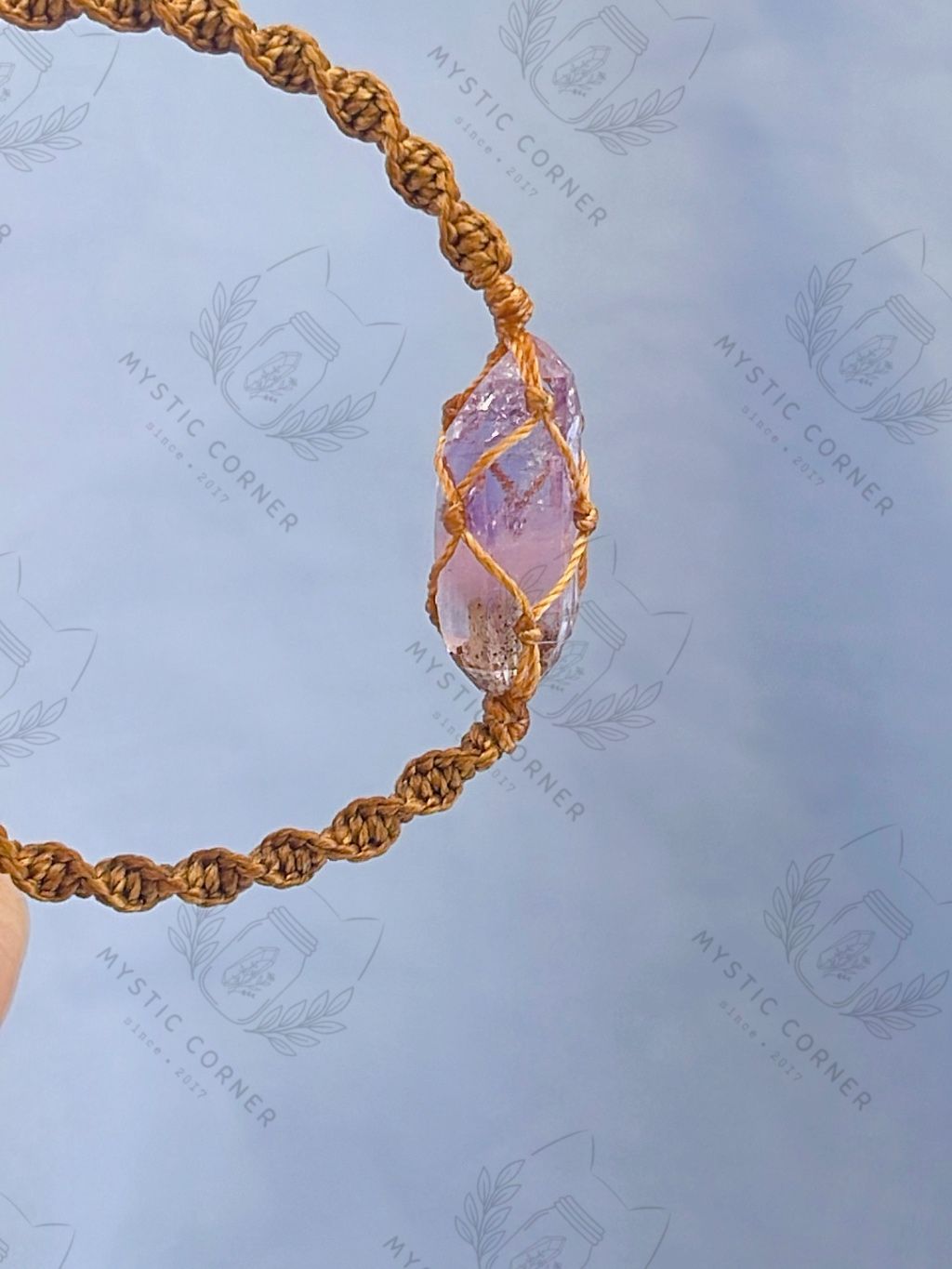 Vòng tay Macrame Thạch anh Tím Vera Cruz Amethyst in Mexico, vòng tay đá năng lượng hỗ trợ trực giác, tinh thần