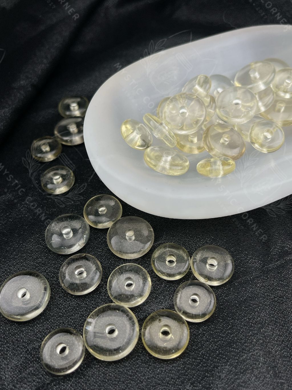 Đồng điếu đá thạch anh Vàng (Citrine Crystal Quartz) tự nhiên, đá phong thủy hỗ trợ may mắn, tài lộc, công việc