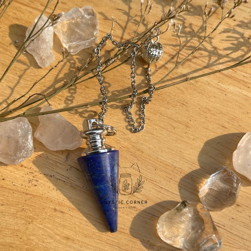 Con lắc cảm xạ đá Lapis Lazuli, crystal pendulum, cảm xạ học, reiki