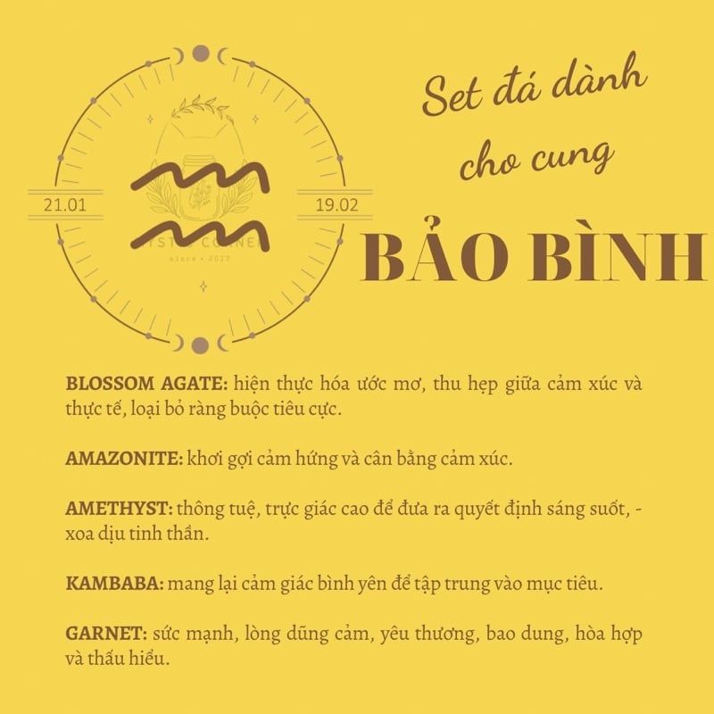 Set đá may mắn cho Bảo Bình, đá thạch anh, đá thanh tẩy bài Tarot, đá phong thuỷ