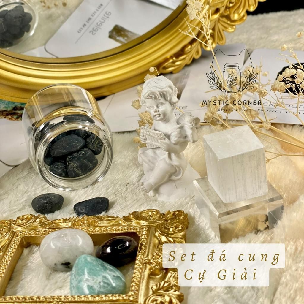 Set đá may mắn cho Cự Giải, đá thạch anh, đá thanh tẩy bài Tarot, đá phong thuỷ
