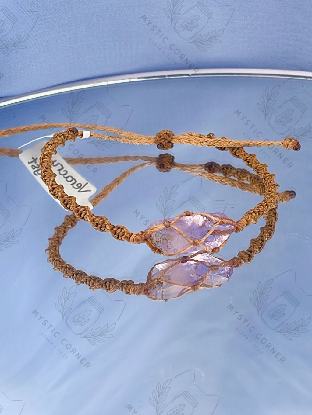 Vòng tay Macrame Thạch anh Tím Vera Cruz Amethyst in Mexico, vòng tay đá năng lượng hỗ trợ trực giác, tinh thần