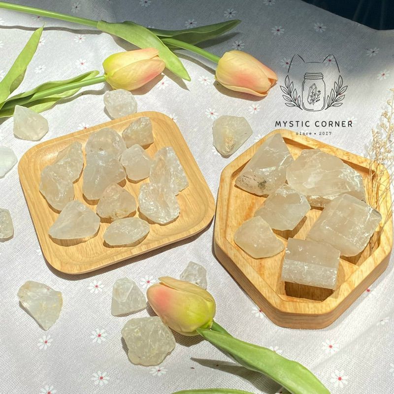 Đá Topaz trắng thô, đá thanh tẩy, viên đá chuyển biến năng lượng tiêu cực thành tích cực
