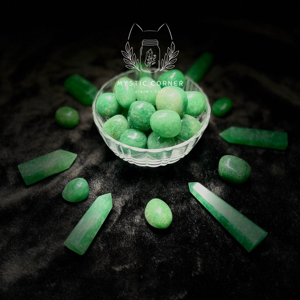 Tumbled đá thạch anh dâu xanh (Green Strawberry), đá thanh tẩy bài Tarot, đá phong thuỷ
