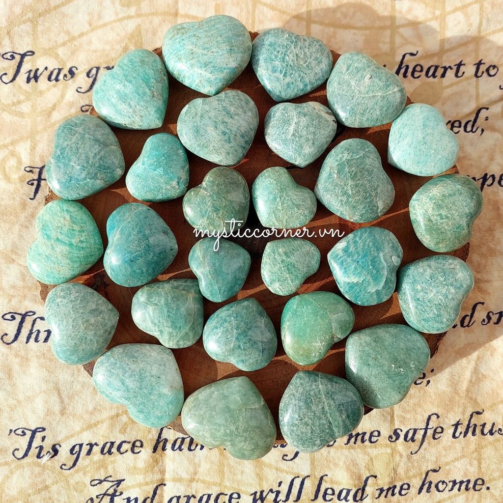 Tim đá Amazonite (đá Thiên Hà) đá thanh tẩy Tarot, Reiki, thiền định, phong thủy