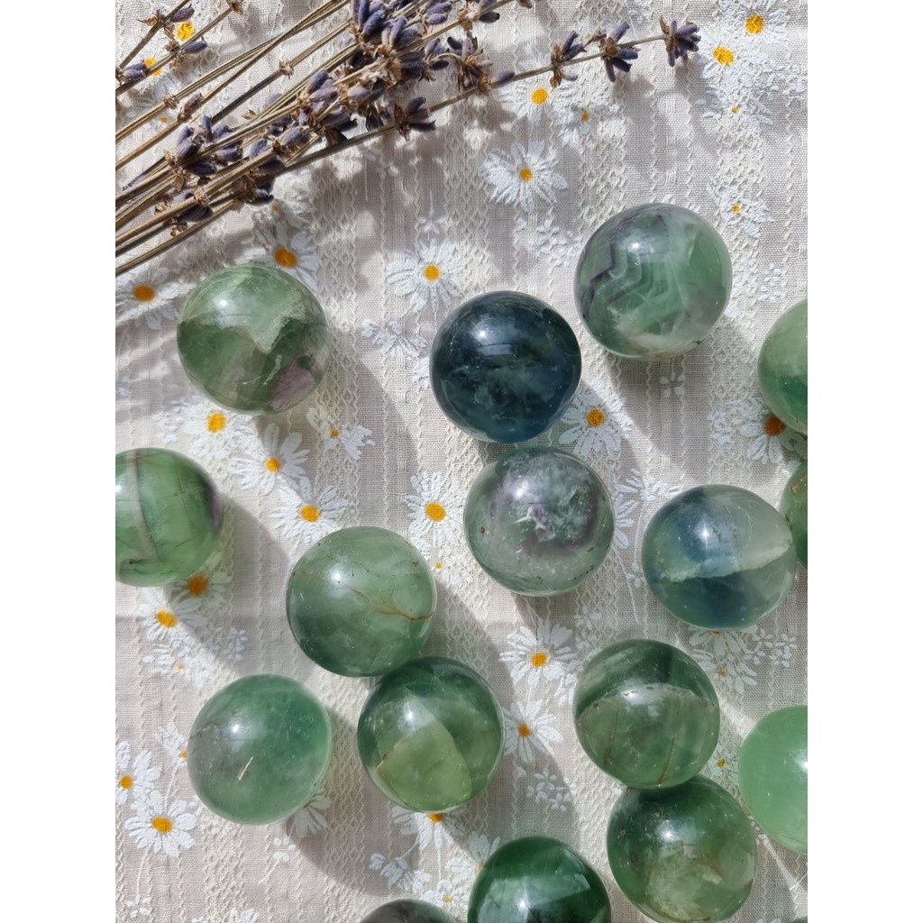 Cầu đá Fluorite mini, đá thanh tẩy bài Tarot, đá phong thủy, Reiki, thiền định