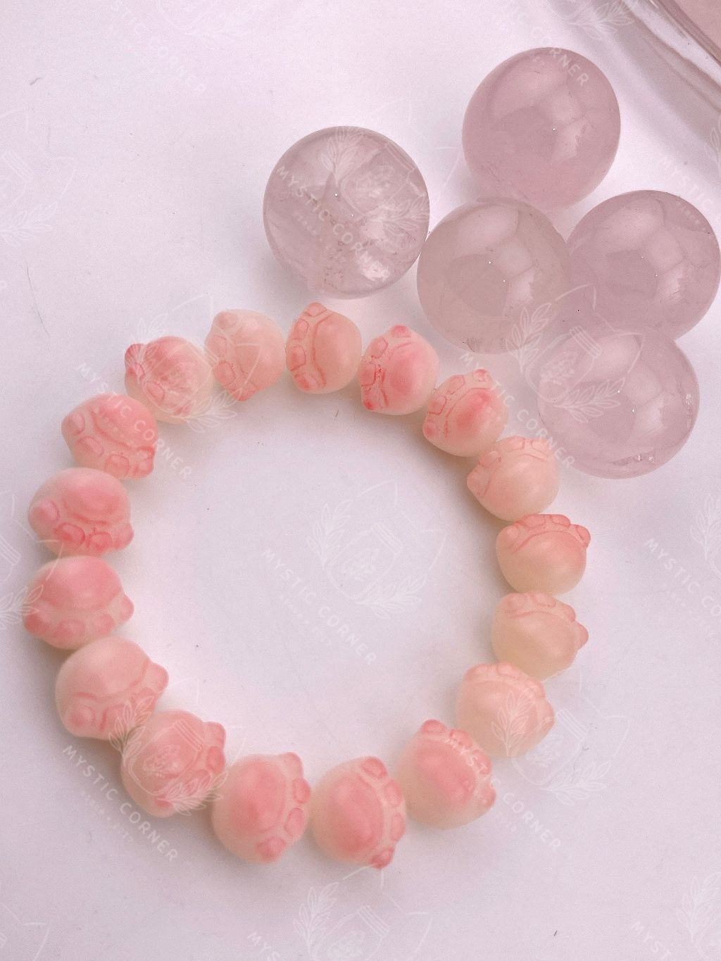 Vòng tay phong thuỷ hạt bồ đề charm chân Mèo hồng dễ thương