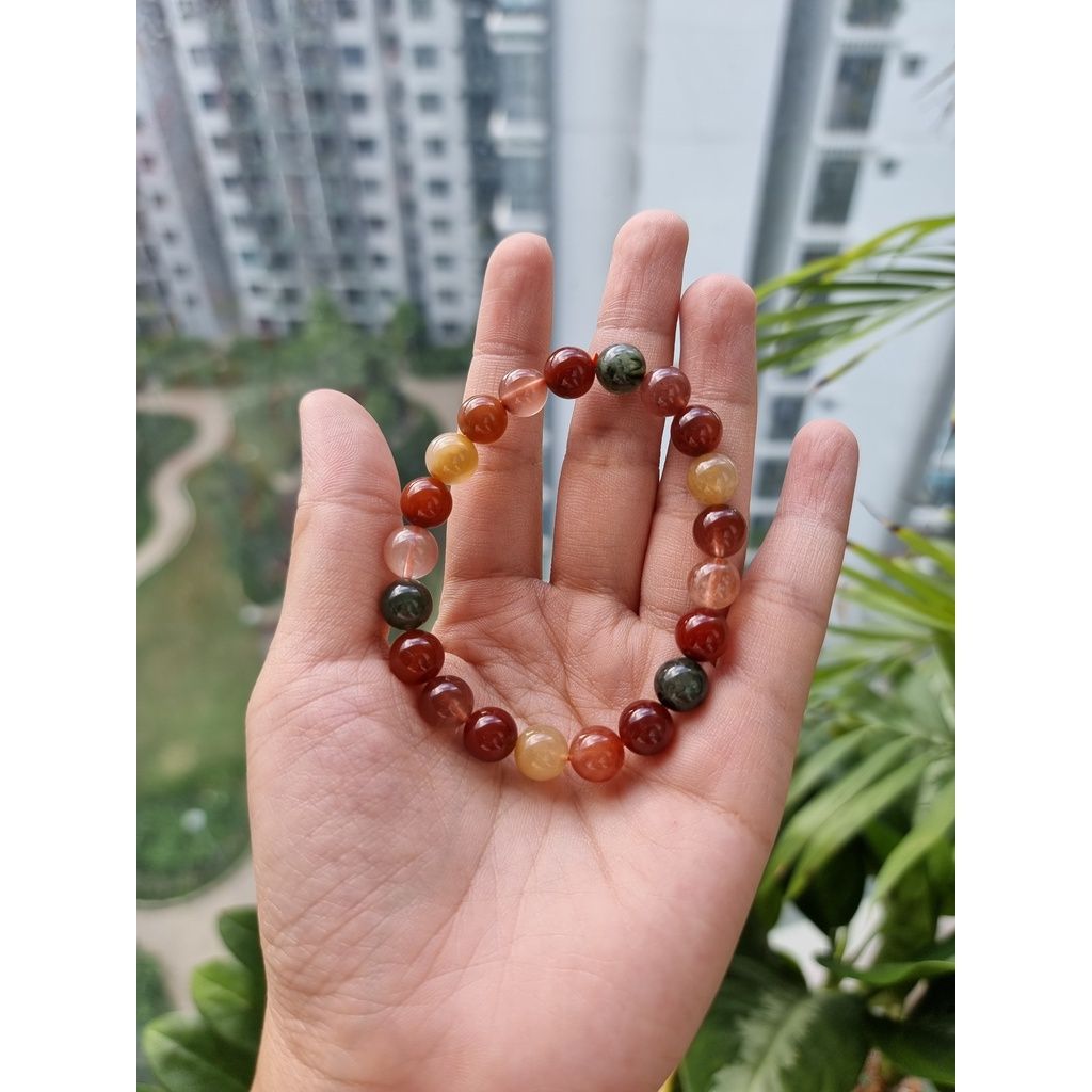 Vòng tay đá phong thủy, đá thach anh Tam Tài, tóc Tam Tài tự nhiên