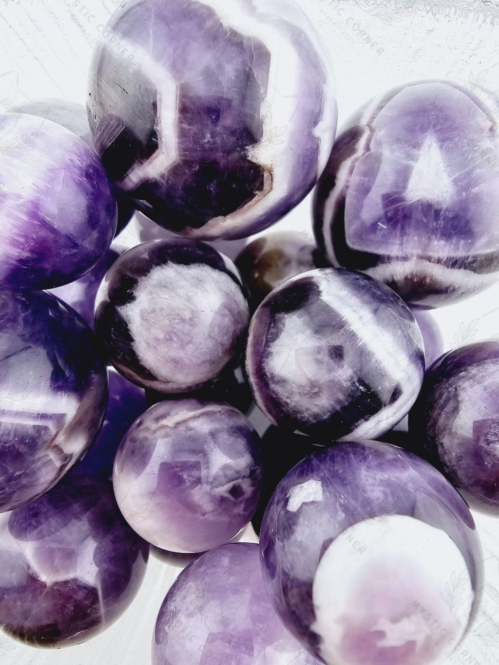 Cầu đá thạch anh Tím mini (Dream Amethyst ) làm Grid, đá thanh tẩy Tarot, Reiki, thiền định, đá phong thủy