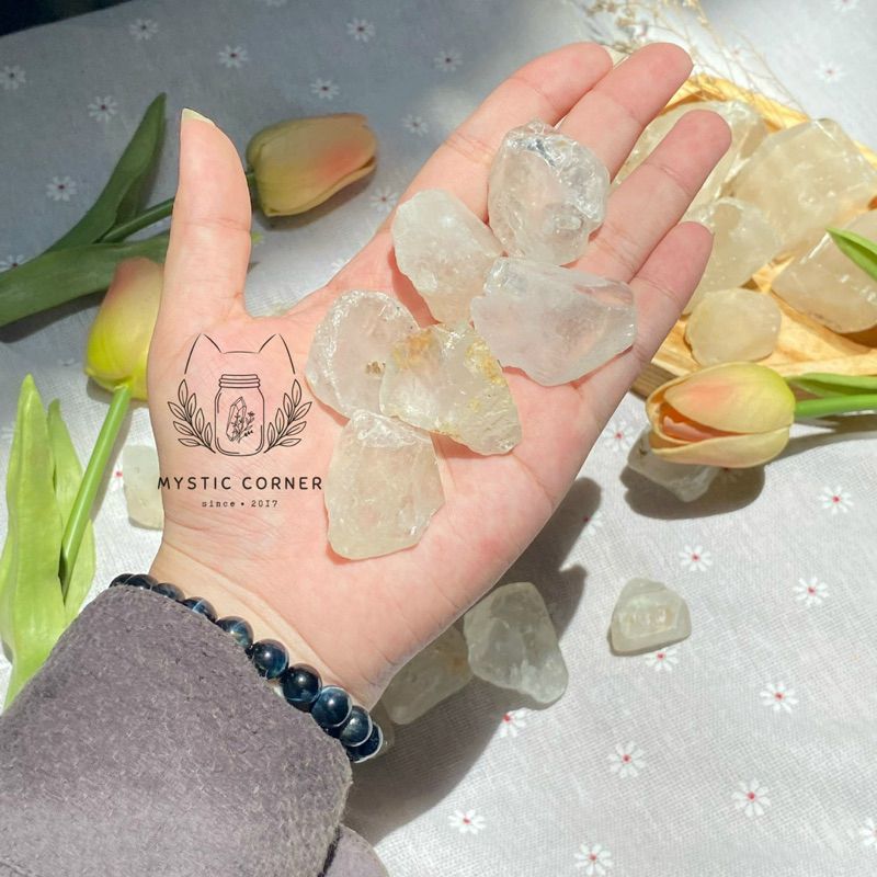 Đá Topaz trắng thô, đá thanh tẩy, viên đá chuyển biến năng lượng tiêu cực thành tích cực