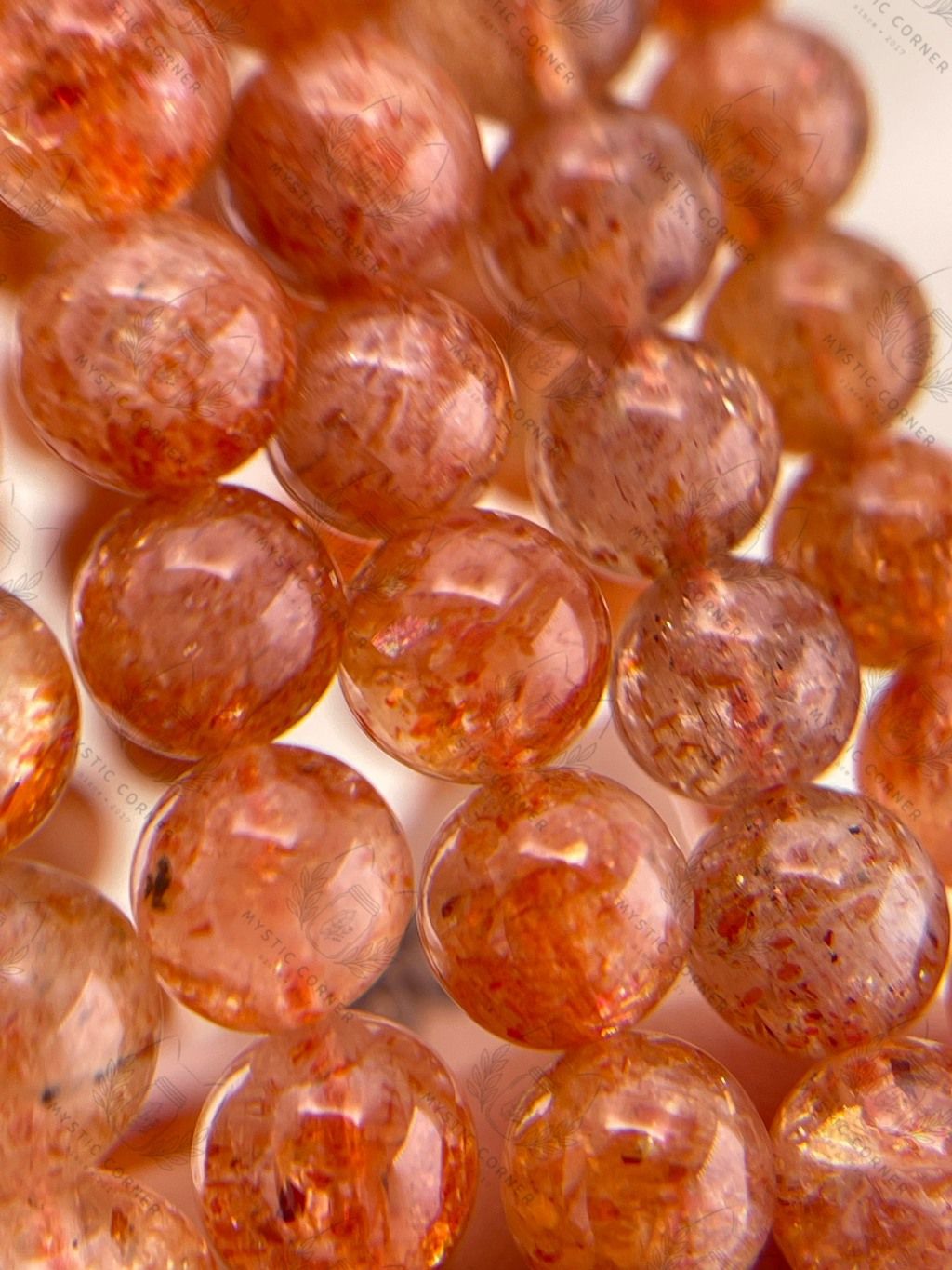 Vòng tay Đá Mặt Trời Sunstone 6,5li chất đẹp hỗ trợ may mắn, năng lượng tích cực vui vẻ lạc quan