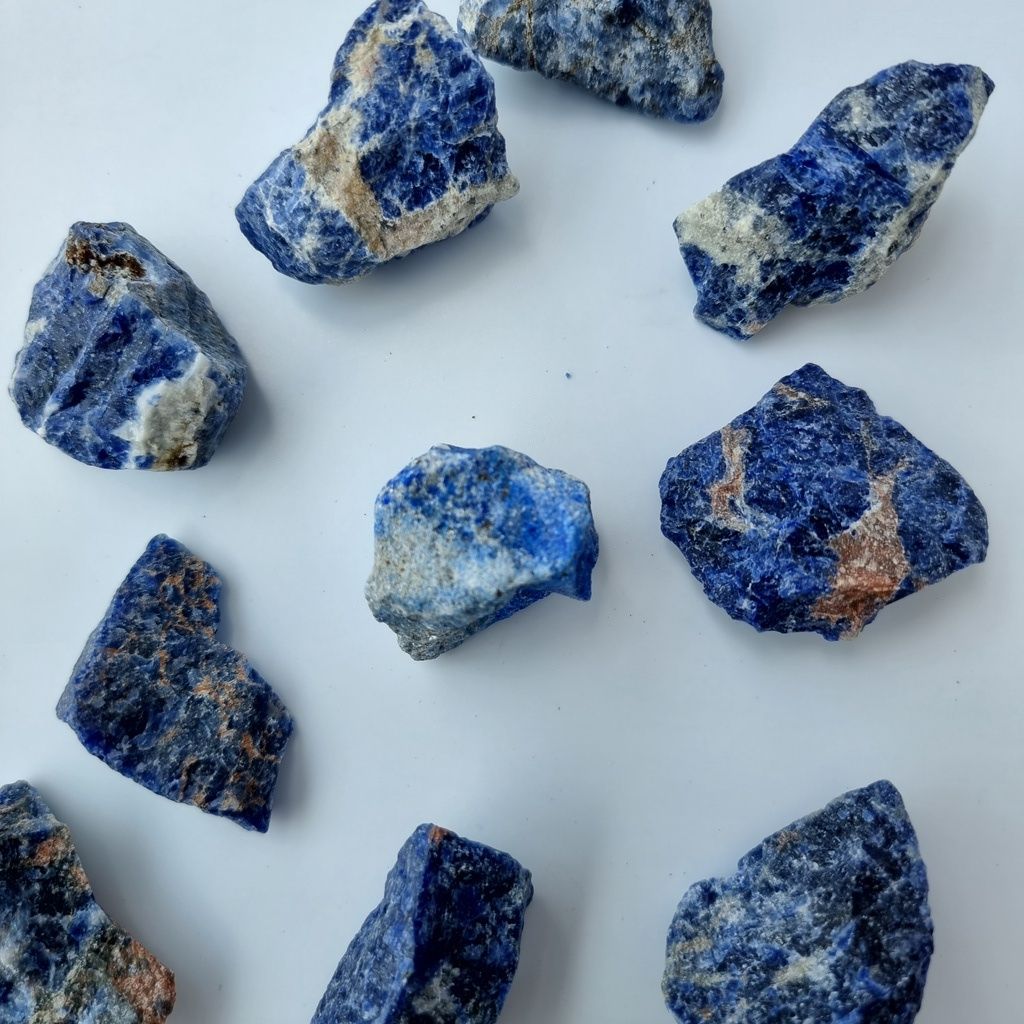 Đá thô thanh tẩy Sodalite xanh dương, đá thạch anh dùng trong Tarot, Reiki, phong thủy