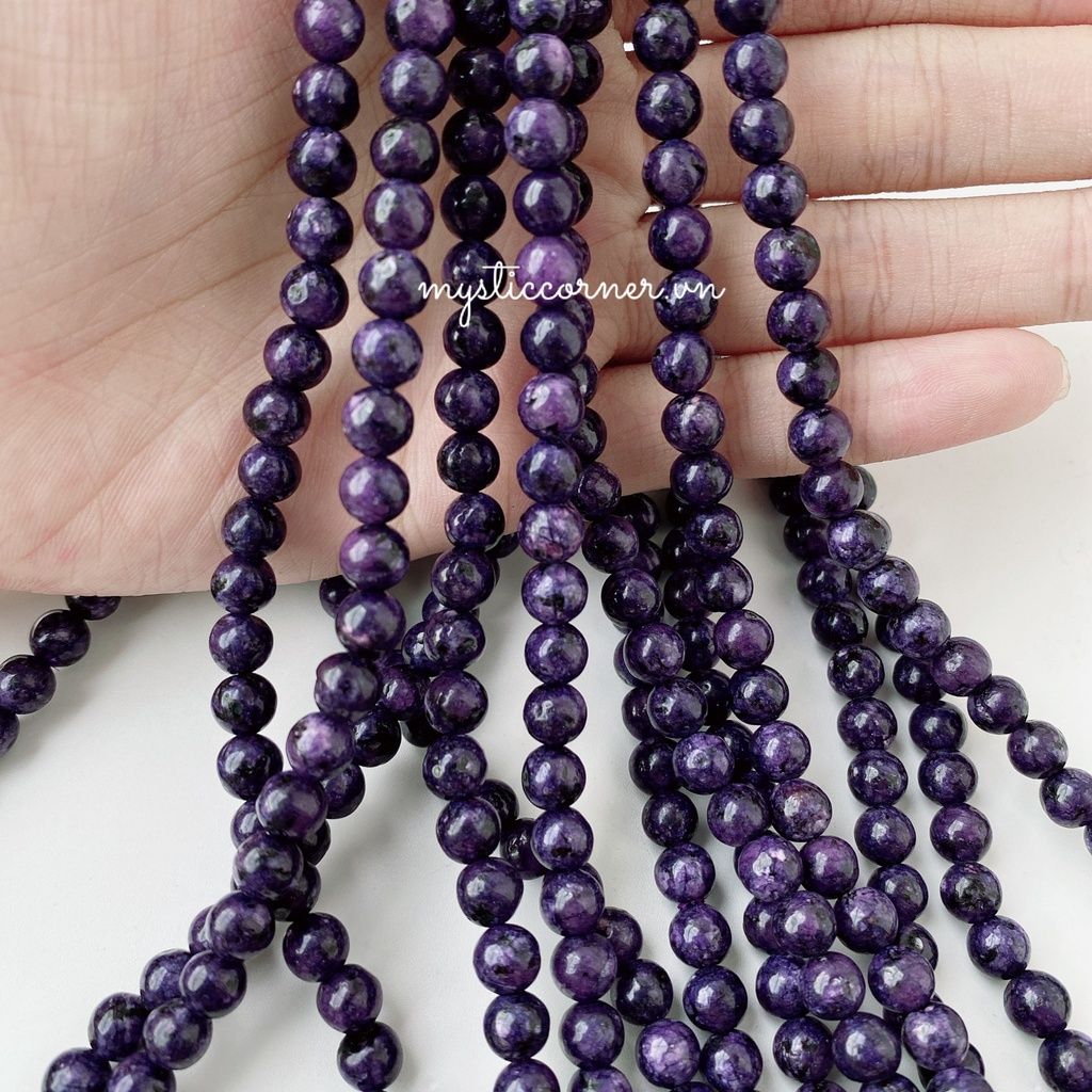 Chuỗi vòng đá Charoite (Đá Mắt Rồng), vòng tay đá năng lượng mạnh mẽ, Reiki, Tarot, thiền định