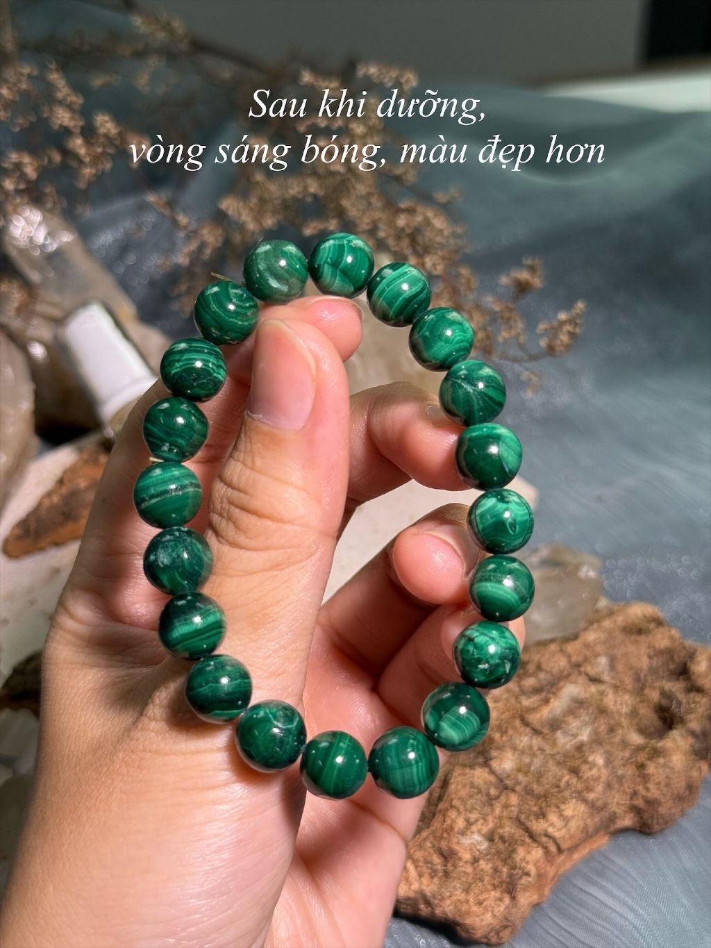 Tinh dầu tự nhiên dưỡng Dzi, Ngọc Jade, Vòng Tay Đá Phong Thuỷ, Đá Tinh Thể