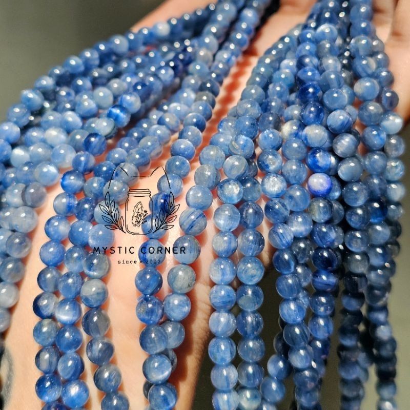 Chuỗi hạt vòng tay đá KYANITE tự nhiên size 5.5li quấn 3 vòng, chuỗi vòng đá phong thủy