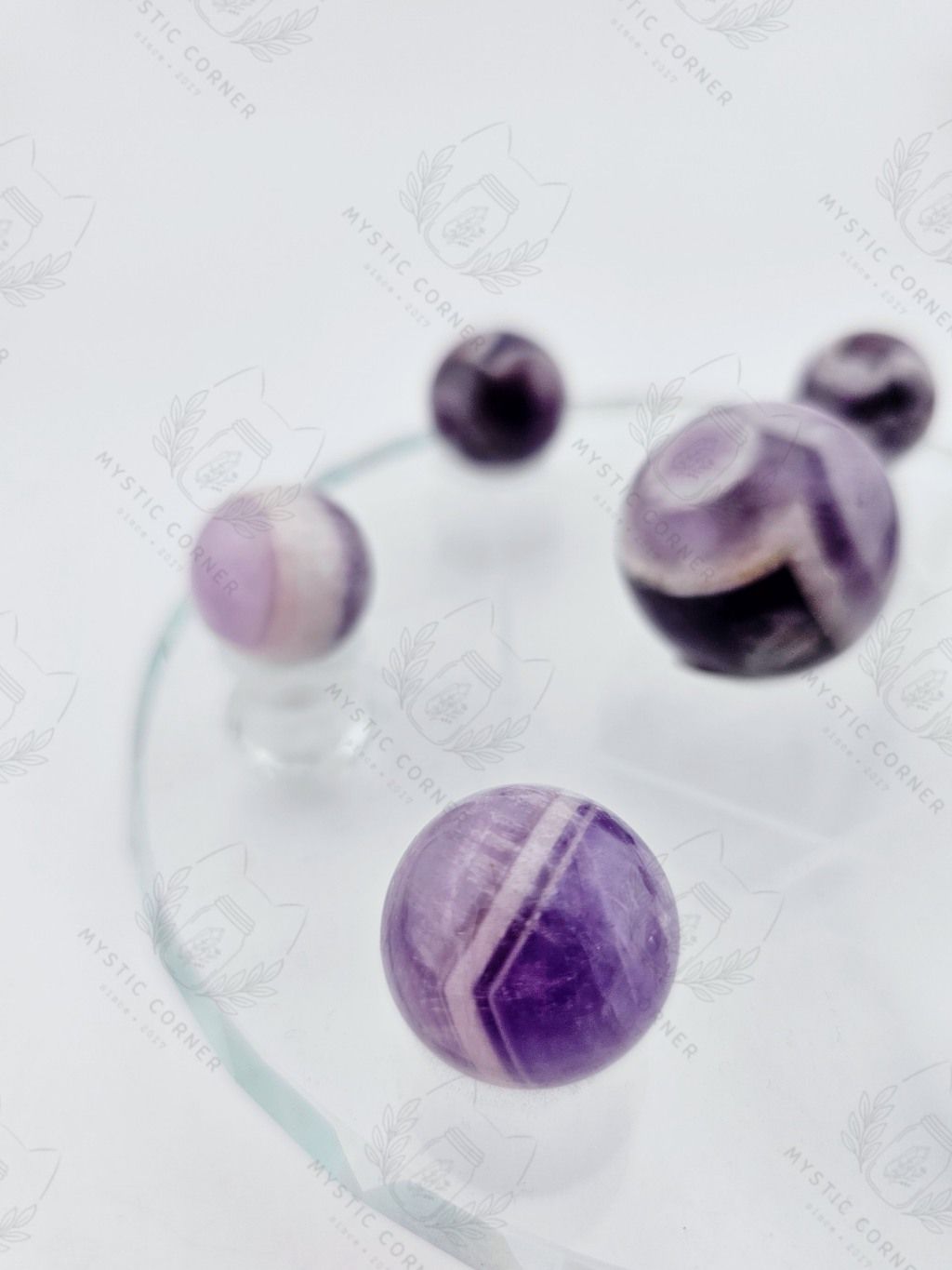 Cầu đá thạch anh Tím mini (Dream Amethyst ) làm Grid, đá thanh tẩy Tarot, Reiki, thiền định, đá phong thủy