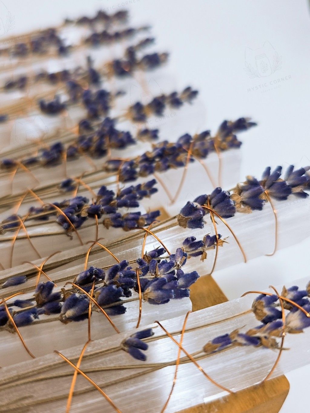 Selenite mix Lavender - thanh Selenite mix Thảo Mộc thanh tẩy, hỗ trợ giải phóng năng lượng, đá thạch anh, đá phong thủy
