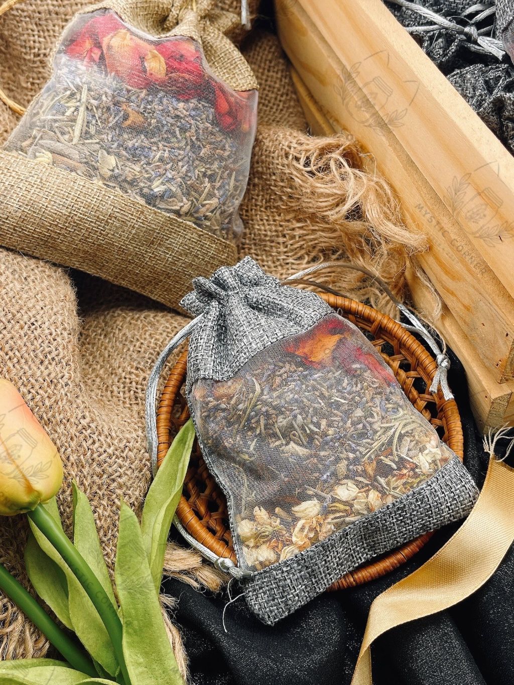 Túi thơm thảo mộc may mắn tự nhiên 100%, túi thơm thư giãn, khử mùi, hỗ trợ thu hút năng lượng tích cực, may mắn