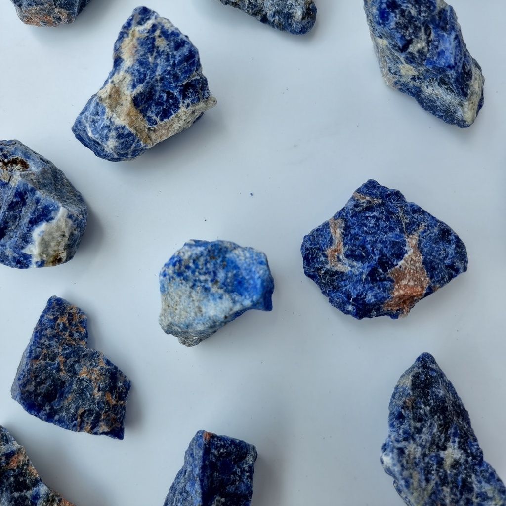 Đá thô thanh tẩy Sodalite xanh dương, đá thạch anh dùng trong Tarot, Reiki, phong thủy