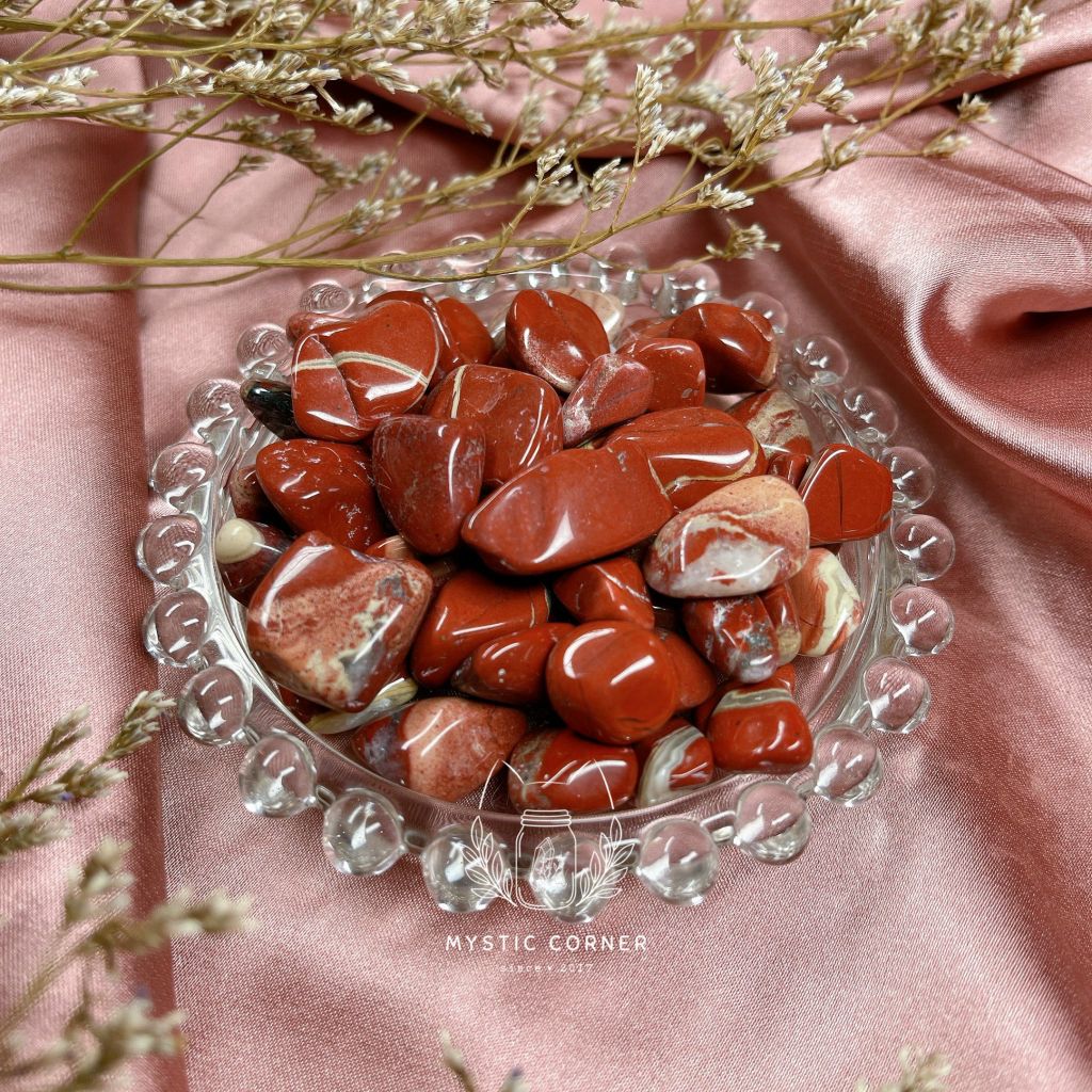 Vụn đá Red Jasper (ngoc bích đỏ), đá thanh tẩy bài Tarot, đá thạch anh, reiki, đá phong thuỷ