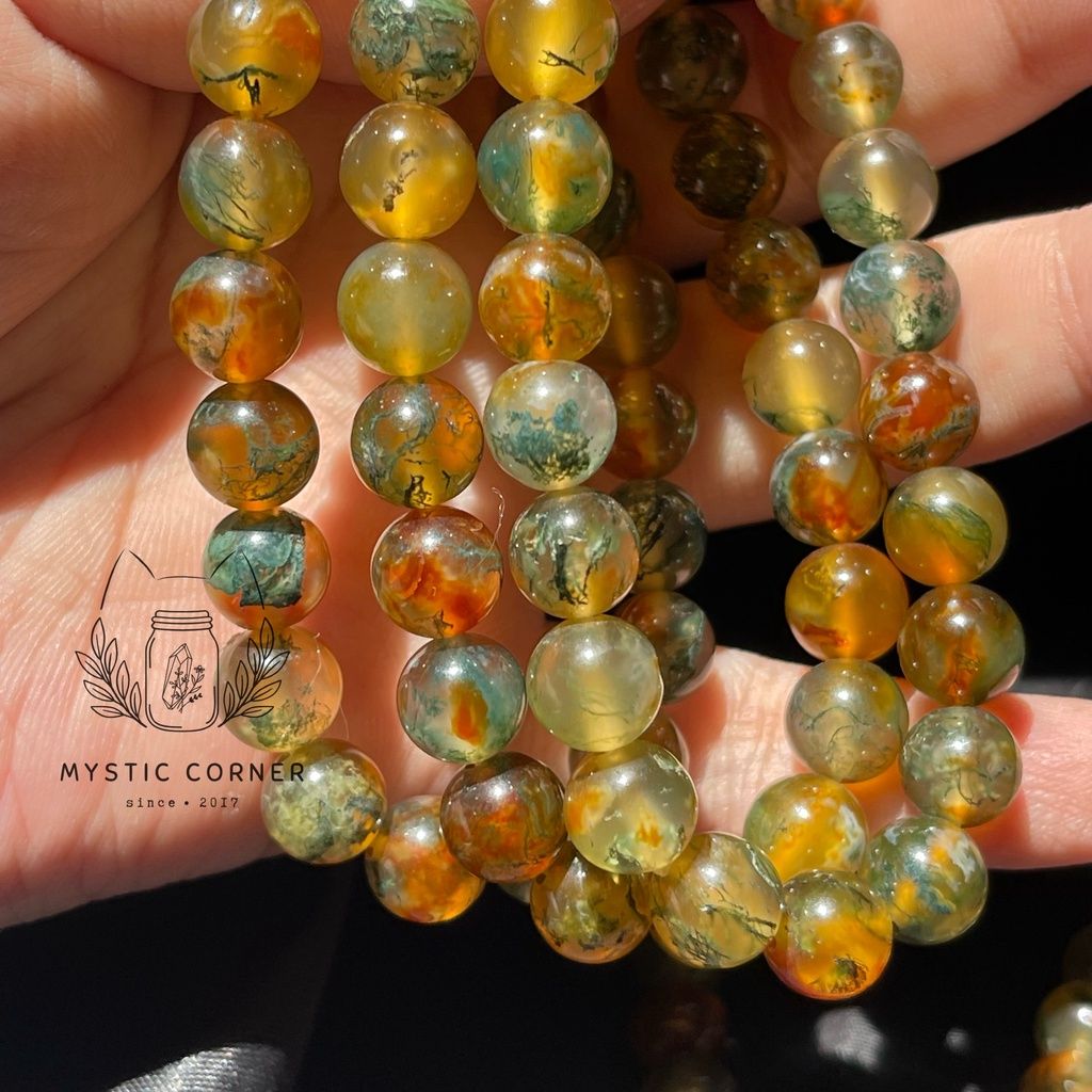 Vòng tay đá phong thuỷ Băng Ngọc Thuỷ Tảo (Mã Não Rêu)