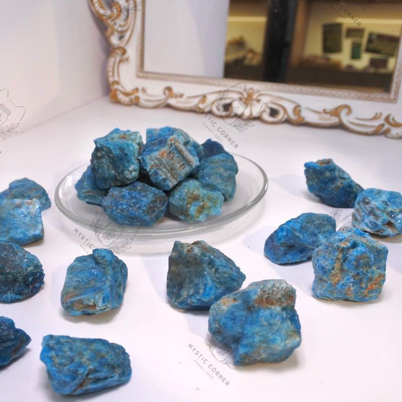 Đá thô Apatite hỗ trợ luân xa 5, đá hỗ trợ năng lượng, đá phong thuỷ, đá reiki, đá thanh tẩy