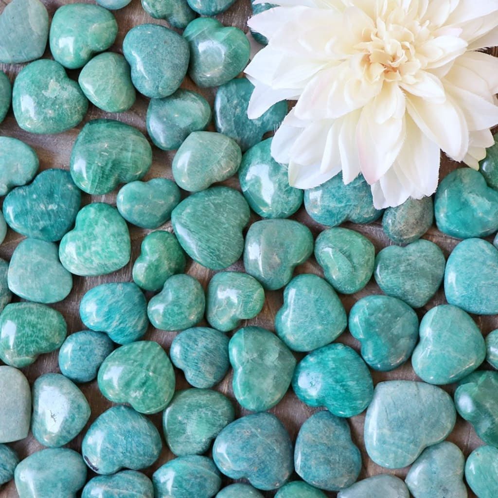 Tim đá Amazonite (đá Thiên Hà) đá thanh tẩy Tarot, Reiki, thiền định, phong thủy