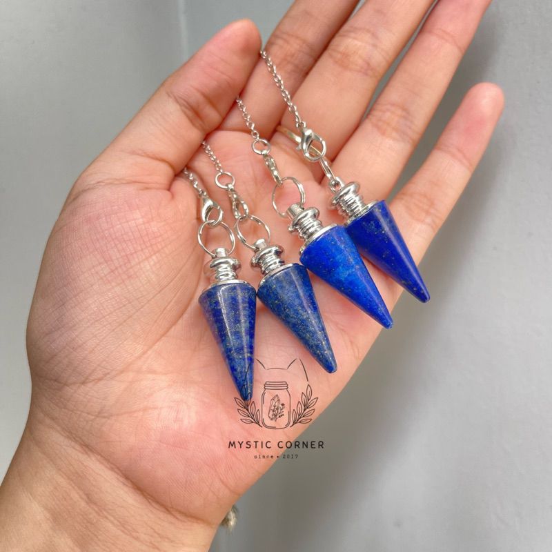 Con lắc cảm xạ đá Lapis Lazuli, crystal pendulum, cảm xạ học, reiki