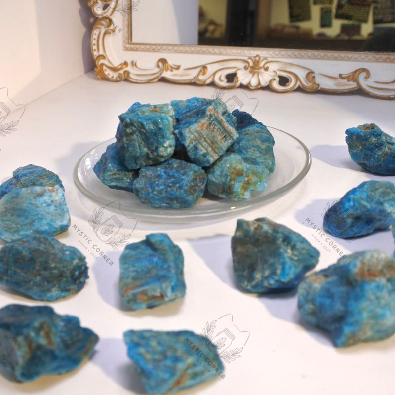 Đá thô Apatite hỗ trợ luân xa 5, đá hỗ trợ năng lượng, đá phong thuỷ, đá reiki, đá thanh tẩy