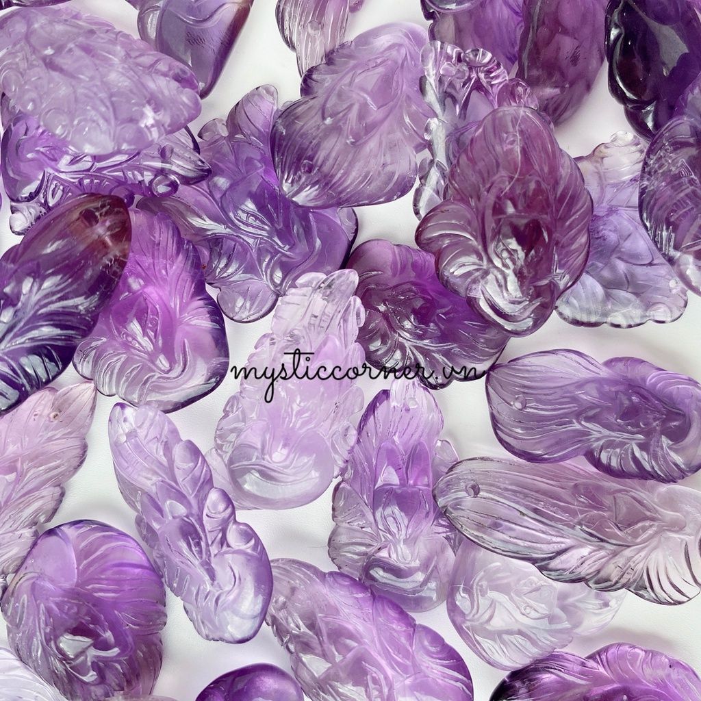 Mặt dây cửu Vĩ Hồ thạch anh tím (hồ ly) tự nhiên