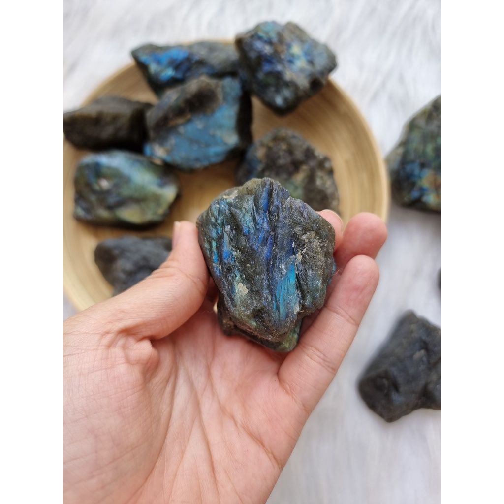 Viên đá thô to Labradorite (Đá xà cừ - Hắc Nguyệt Quang) đá thanh tẩy Tarot, Reiki, đá thạch anh phong thủy