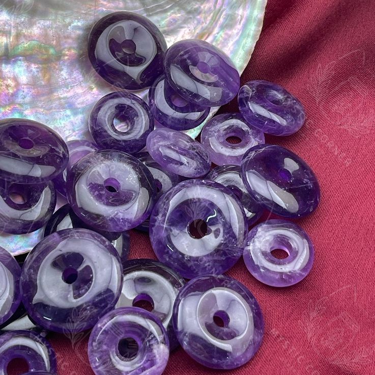 Đồng điếu phong thuỷ đá Thạch anh Tím (Amethyst Crystal Quartz) hỗ trợ bảo vệ tâm linh, biểu tượng tài lộc